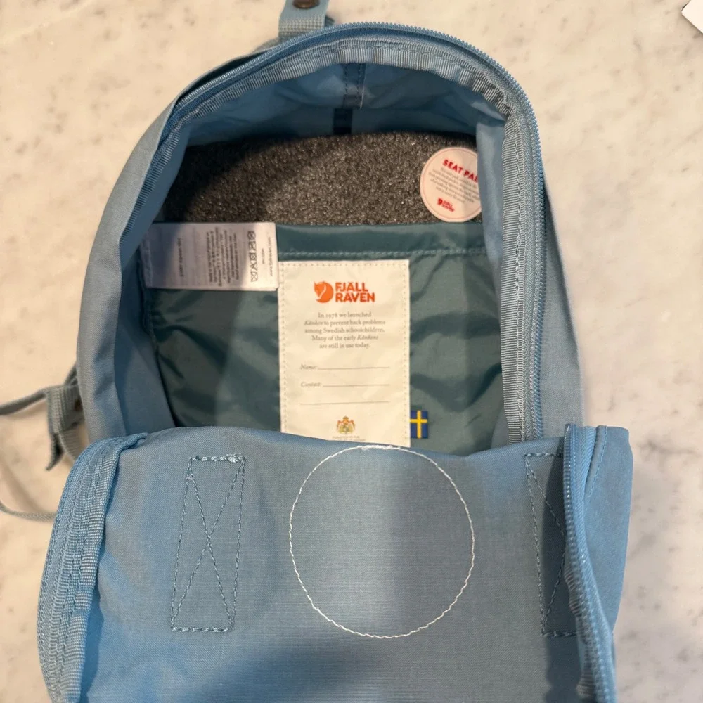 Fjallraven Kanken‎ Mini Backpack Blue Vinylon F Adjustable Straps Small Bag